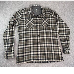 KUHL Mens Plaid Long Sleeve Button Up Shirt Born in the Mountains Medium